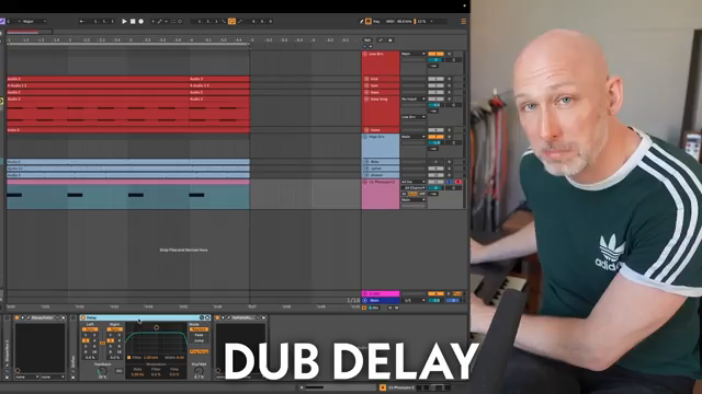 What a dub delay does is takes the sound and it just creates echoes at a rhythmical rhythm.