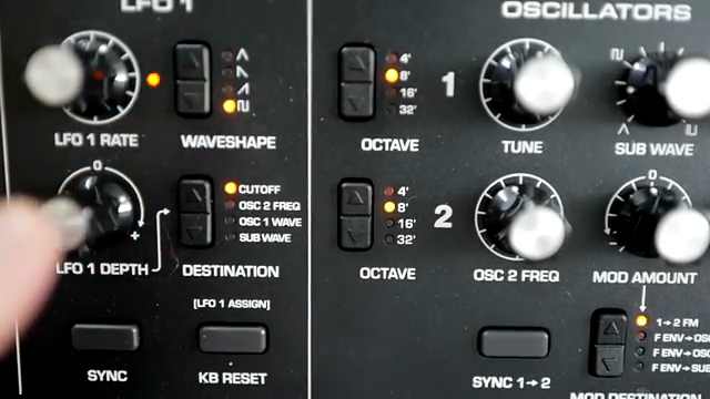 LFO 1 has four shapes and it can be routed to these four destinations here but you can also assign it to any other parameter.