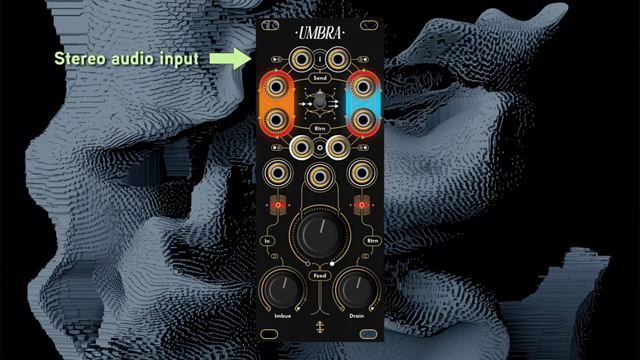 Umbra contains two inputs at the top for your signal, a pair of sends and returns, and a stereo output.