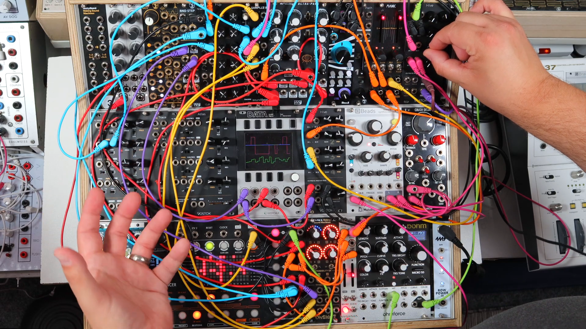 Channel three is the clipping modulated shaped triangle here from center from Vostok Instruments.