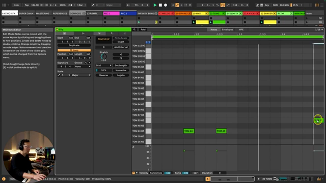 With toms, I like to have a little bit of variation.