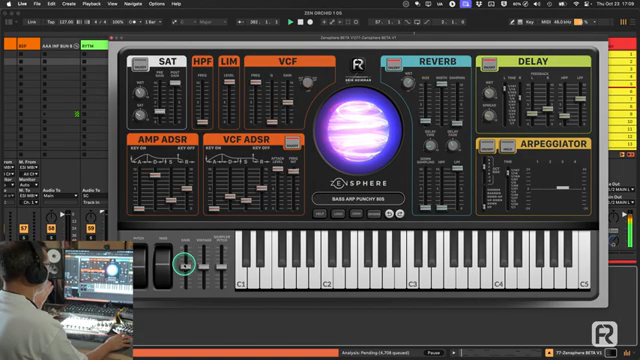 What you can hear is that this sound coming out doesn't overwhelm the kick, doesn't overwhelm the low end and it sits in the mix so that…