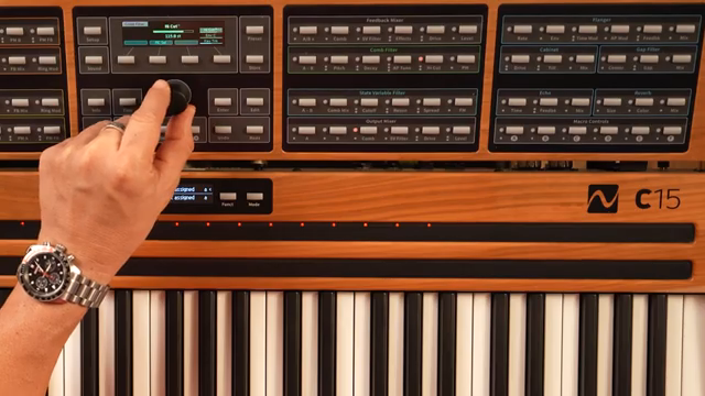 So we have another control in the comb filter, which is all pass filter. And this basically detunes slightly the harmonics of the sound.