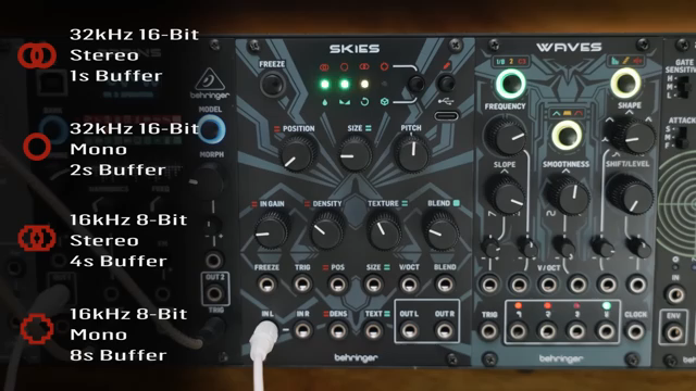 Having a left and right input means you can easily send stereo material to Skies as well.