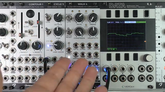 Walk4 is not a sample and hold module sampling noise, no it's an accumulator, so it always looks at the value of the noise when a clock…