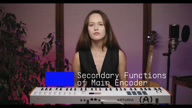 The main encoder also features secondary functions for enhanced control.