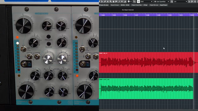 For this sound I used a 5 to 1 ratio, it's compressing about 6 to 10 dB and I'm using a fairly slow attack and fast release.