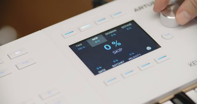 Here you can define trip probability, as well as randomize divisions, octaves, skips, gates, ratchet, and velocity.