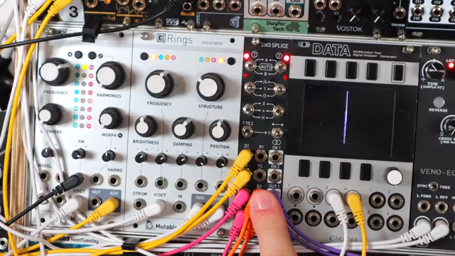 On the A inputs here pink cables I have a stereo delay which is the vino echo and then switching down to the B inputs I have a reverb from…