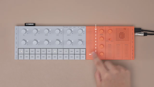 The LED synchronizes with the loop length, providing a visual representation of the loop length.