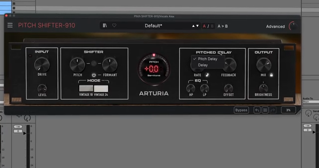 In pitch delay mode, each repeat passes through the shifter again before being delayed, producing rising, falling, or harmonically evolving…