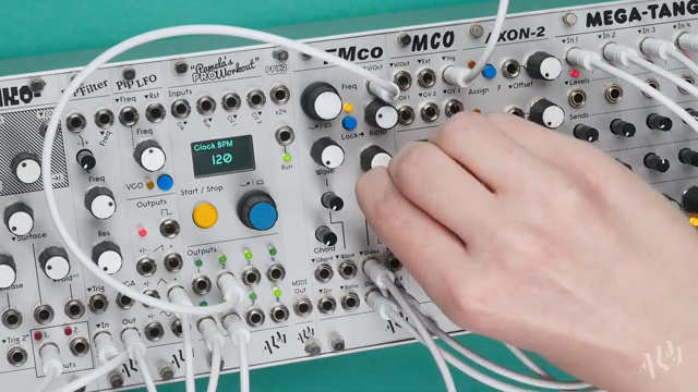 This simple envelope is directly connected to an internal level VCA, allowing the FMCO to function as a self-contained synth voice.