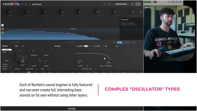 You have a whole bunch of really cool things like analog, wave folding, samples, a kick generator, which I really like.