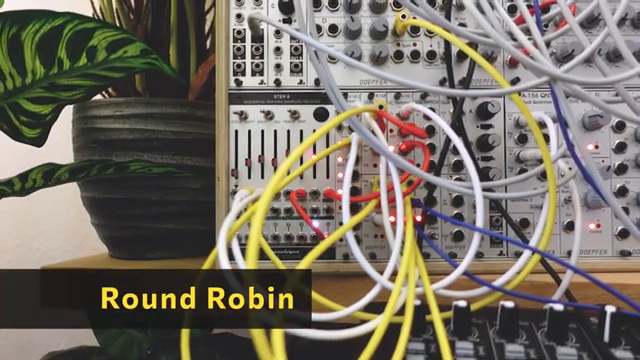 With round robin you use multiple voices to realize one sequence.