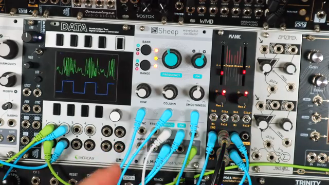 it's just sheep patched back into itself with two of them here patched through VCAs so we can vary the level of that sub coming back to…