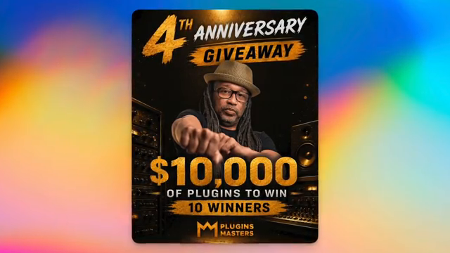 Plugins Masters is celebrating its fourth anniversary by giving away $10,000 worth of professional audio software to 10 winners.